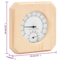 2-in-1 Sauna-Hygrothermograph und Sanduhr Set Massivholz Kiefer