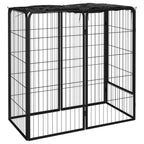 6-tlg. Hundelaufstall Schwarz 50x100cm Stahl Pulverbeschichtung
