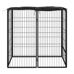 6-tlg. Hundelaufstall Schwarz 50x100cm Stahl Pulverbeschichtung