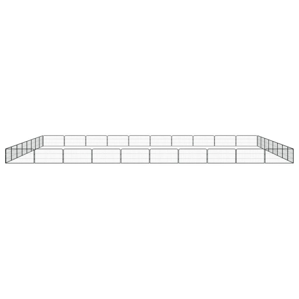 36-tlg. Hundelaufstall Schwarz 100x50cm Stahl Pulverbeschichtet