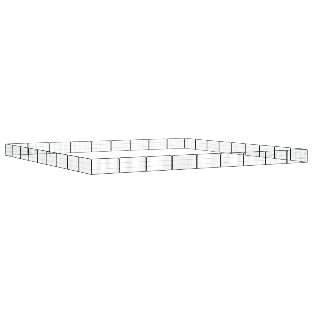 36-tlg. Hundelaufstall Schwarz 100x50cm Stahl Pulverbeschichtet