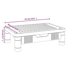 Monitorerhöhung 43 × 30,5 × 13 cm aus HIPS (schlagfestes Polystyrol) - Schwarz
