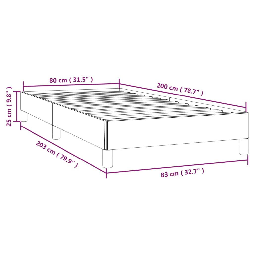 Bettgestell ohne Matratze Hellgrau 80x200 cm Stoff