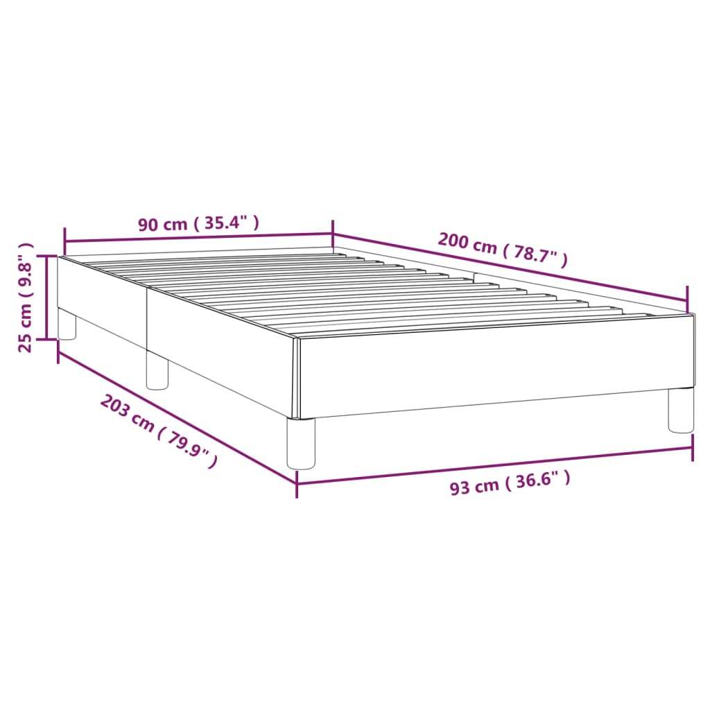 Bettgestell ohne Matratze Hellgrau 90x200 cm Stoff