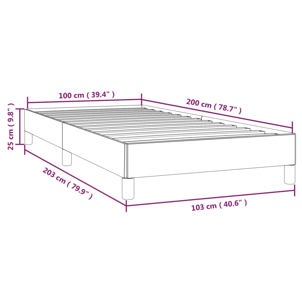 Bettgestell ohne Matratze Hellgrau 100x200 cm Stoff