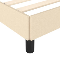 Bettgestell ohne Matratze Creme 100x200 cm Stoff