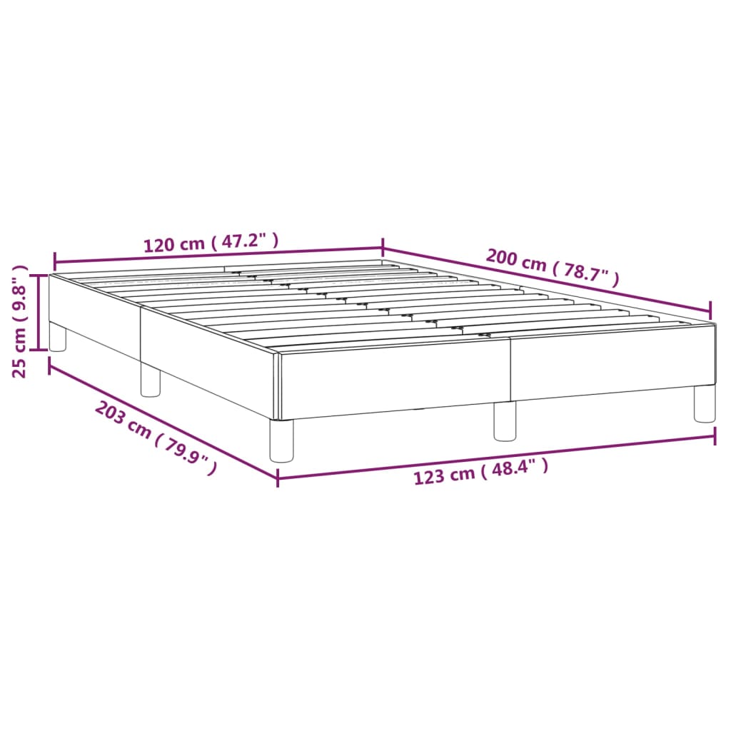 Bettgestell ohne Matratze Hellgrau 120x200 cm Stoff