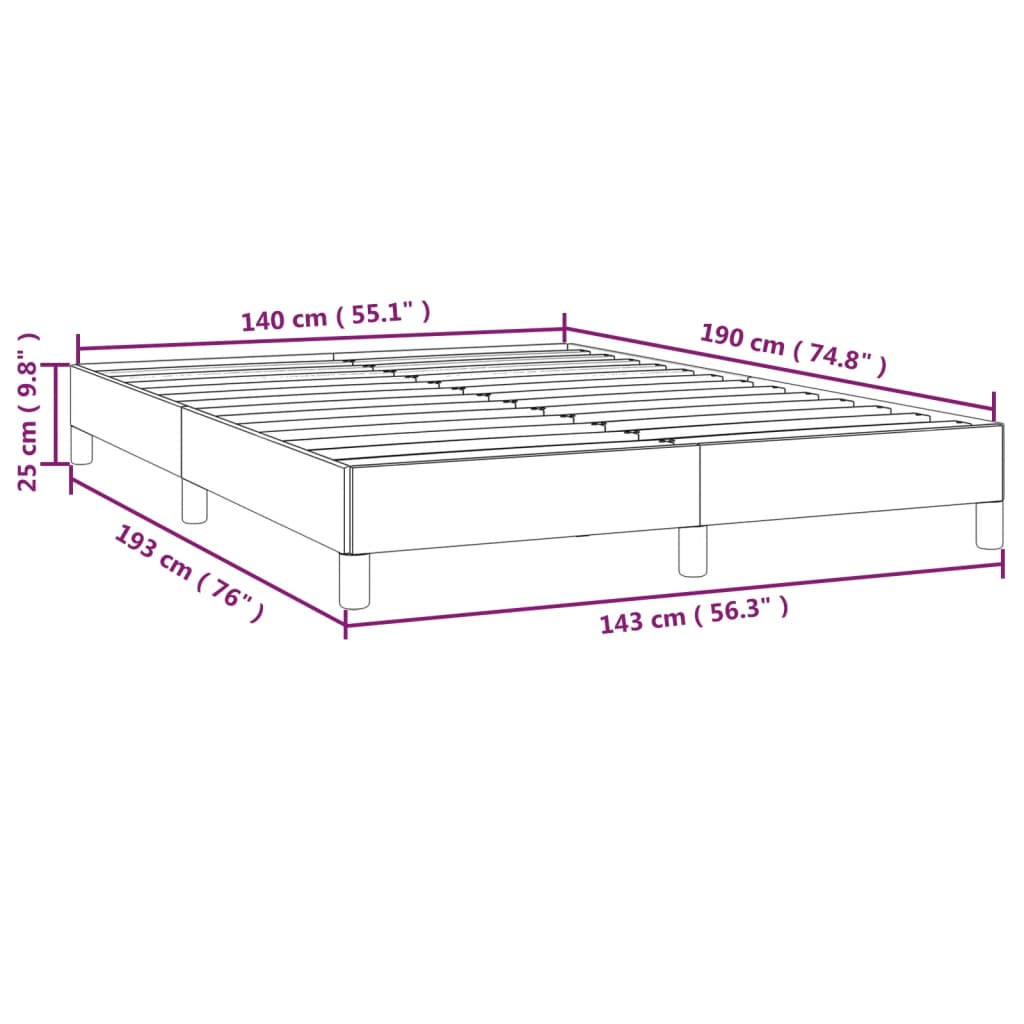 Bettgestell ohne Matratze Hellgrau 140x190 cm Stoff