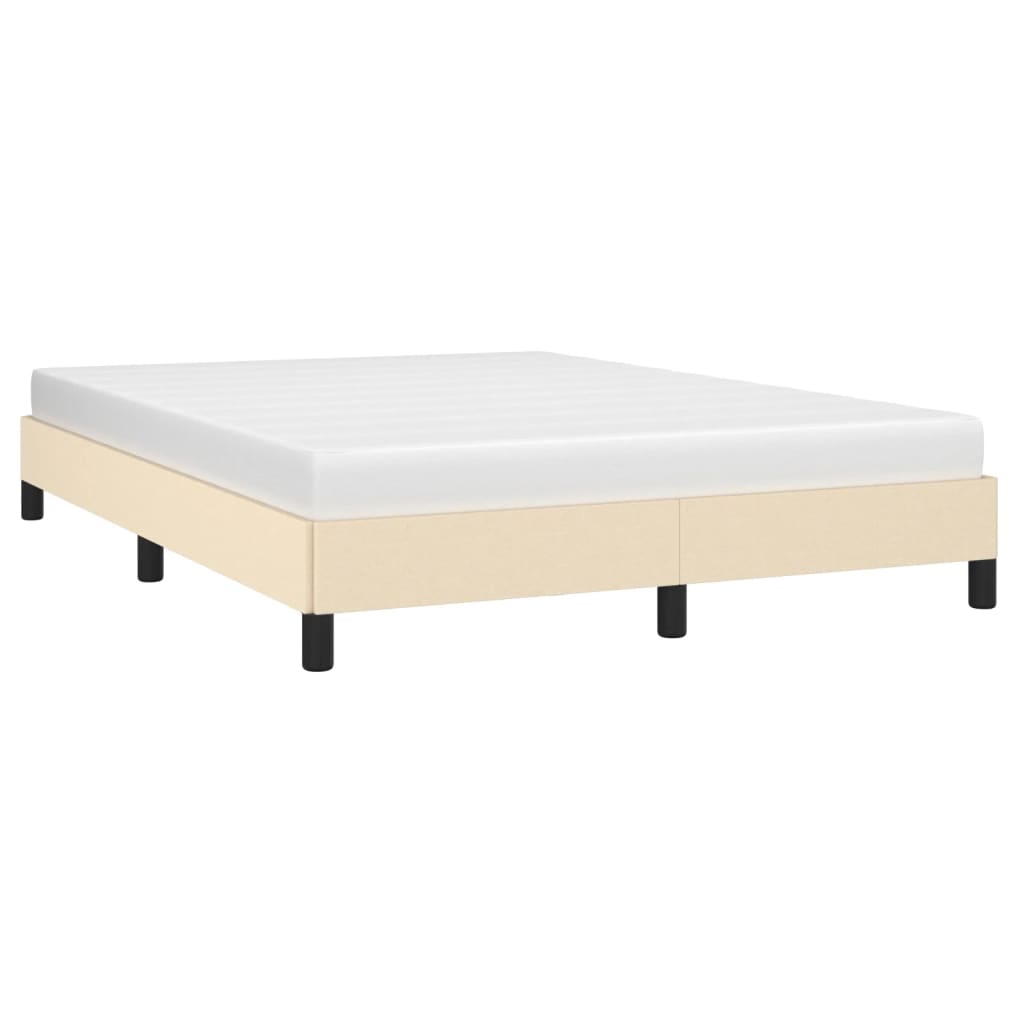 Bettgestell ohne Matratze Creme 140x190 cm Stoff