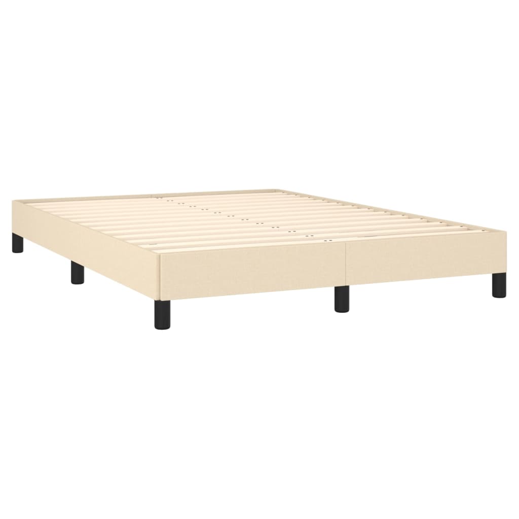 Bettgestell ohne Matratze Creme 140x190 cm Stoff