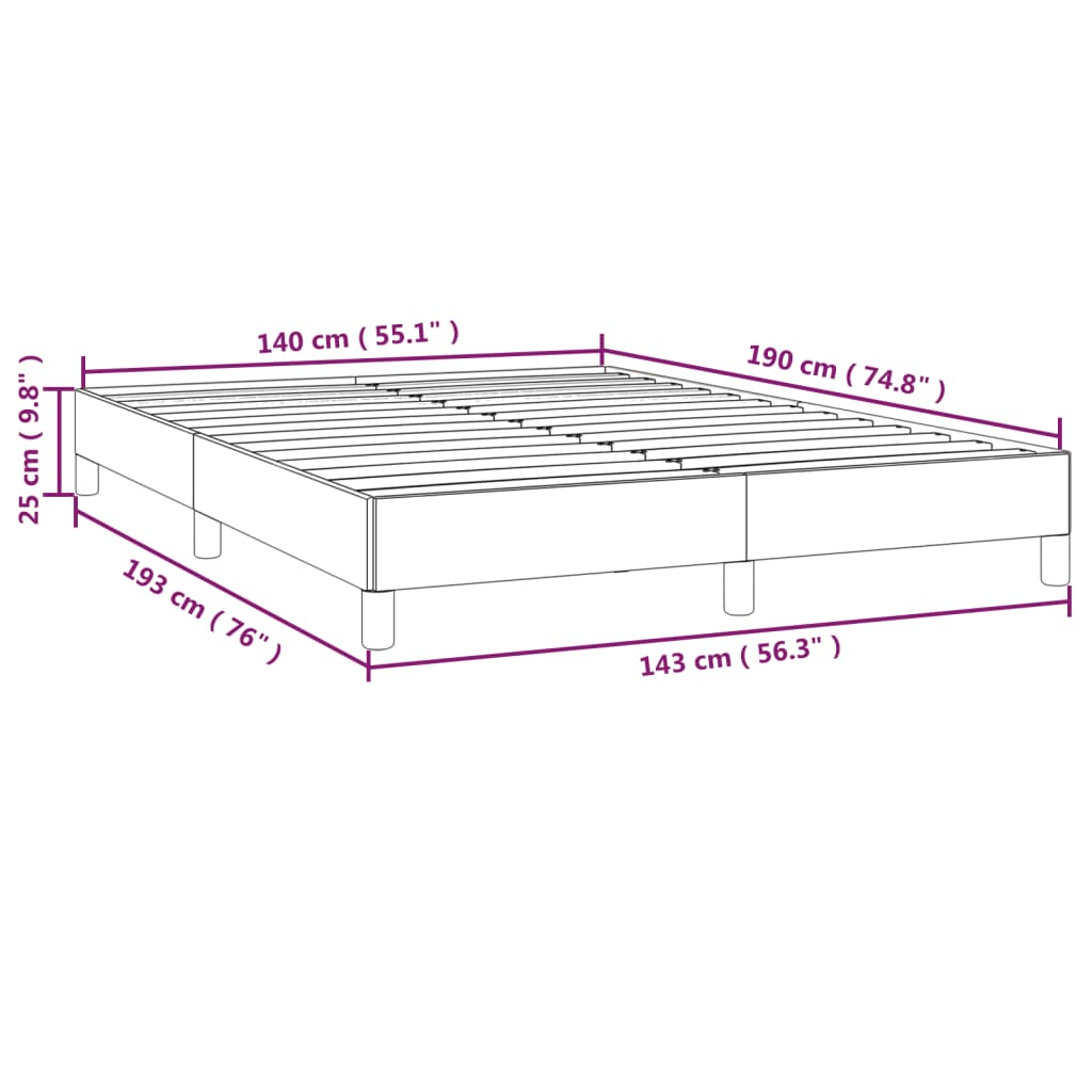 Bettgestell ohne Matratze Creme 140x190 cm Stoff