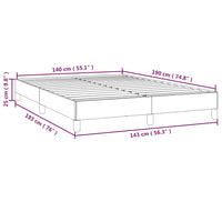 Bettgestell ohne Matratze Creme 140x190 cm Stoff