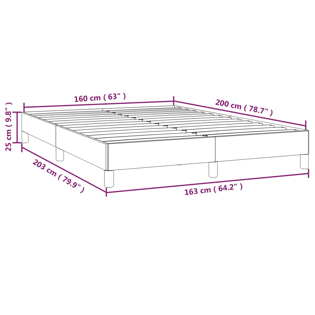 Bettgestell ohne Matratze Schwarz 160x200 cm Stoff