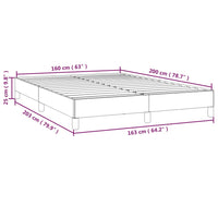 Bettgestell ohne Matratze Dunkelbraun 160x200 cm Stoff