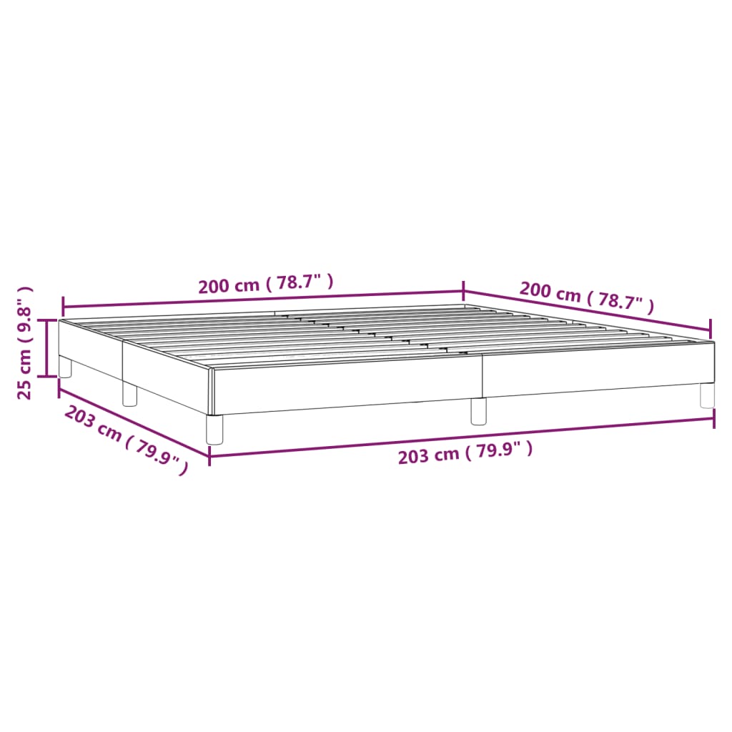 Bettgestell ohne Matratze Hellgrau 200x200 cm Stoff