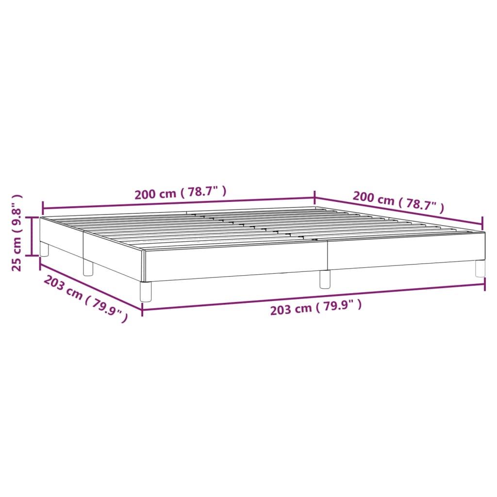 Bettgestell ohne Matratze Dunkelbraun 200x200 cm Stoff