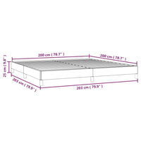 Bettgestell ohne Matratze Dunkelbraun 200x200 cm Stoff