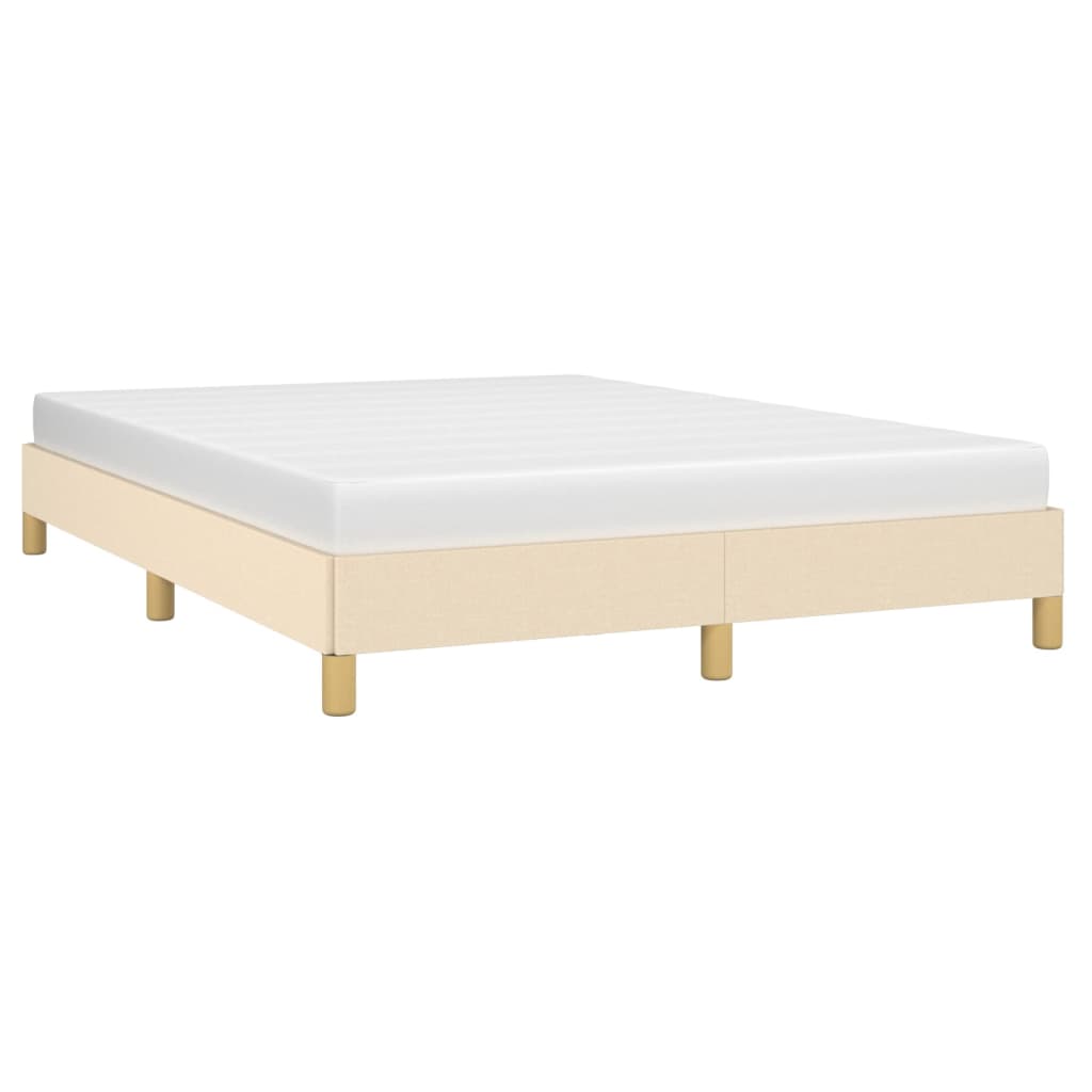 Bettgestell ohne Matratze Creme 140x190 cm Stoff