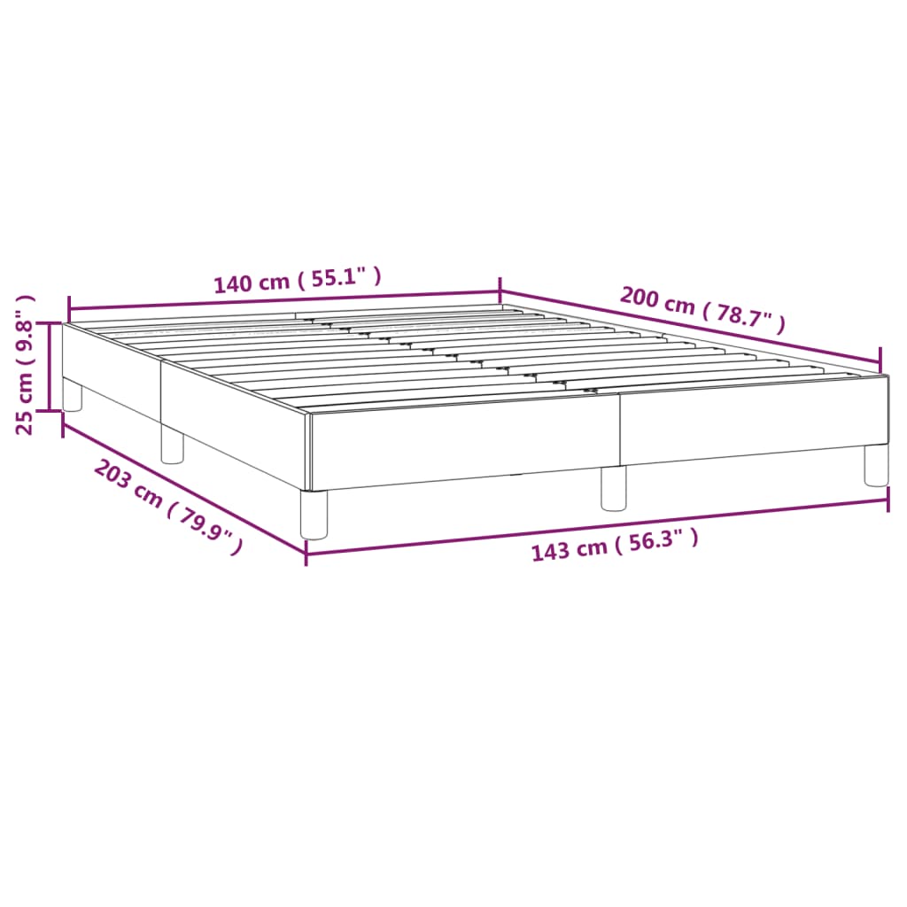 Bettgestell ohne Matratze Hellgrau 140x200 cm Stoff