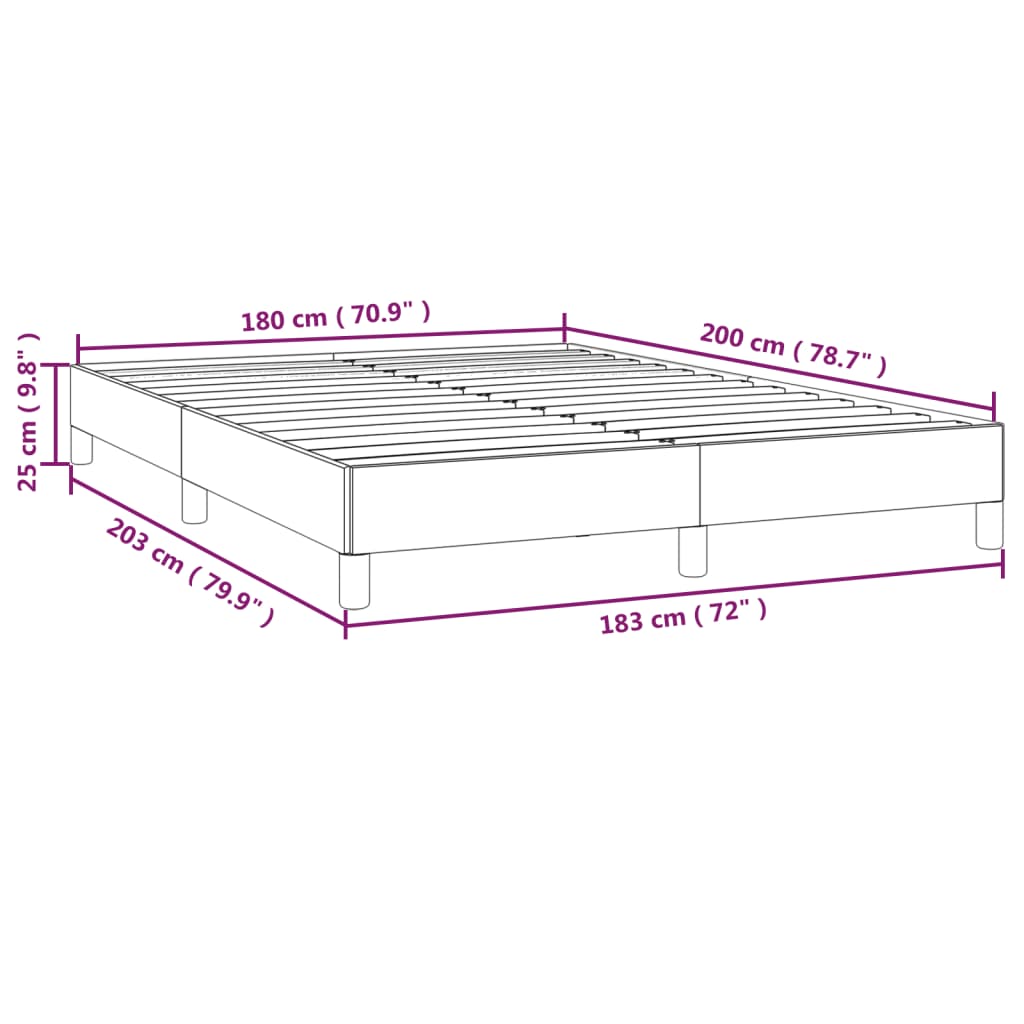 Bettgestell ohne Matratze Blau 180x200 cm Stoff