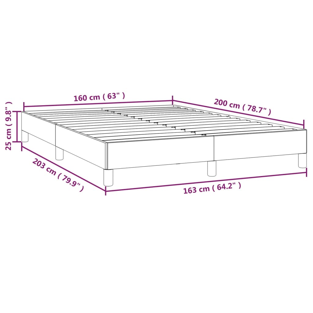 Bettgestell ohne Matratze Schwarz 160x200 cm Samt