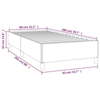 Bettgestell ohne Matratze Dunkelgrau 80x200 cm Stoff