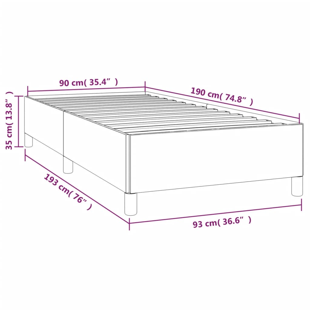 Bettgestell ohne Matratze Dunkelgrau 90x190 cm Stoff