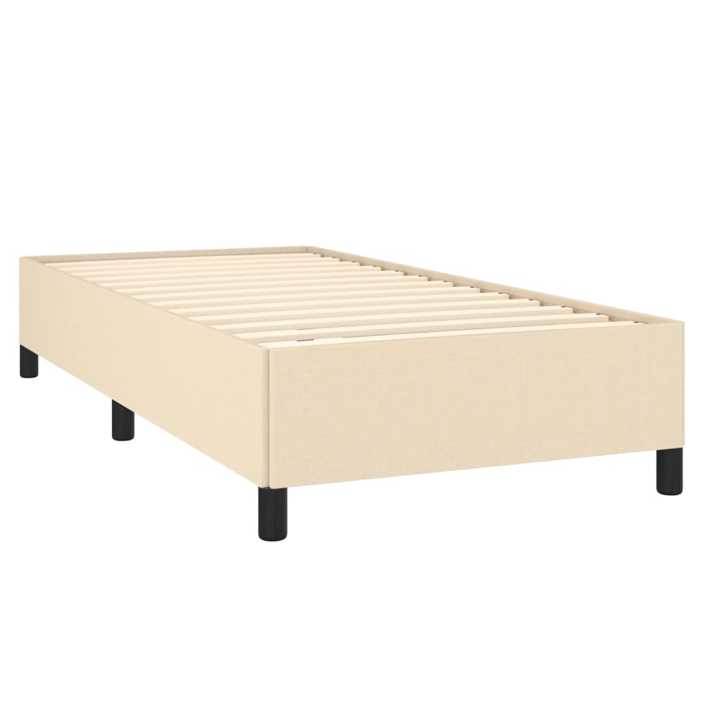 Bettgestell ohne Matratze Creme 90x200 cm Stoff