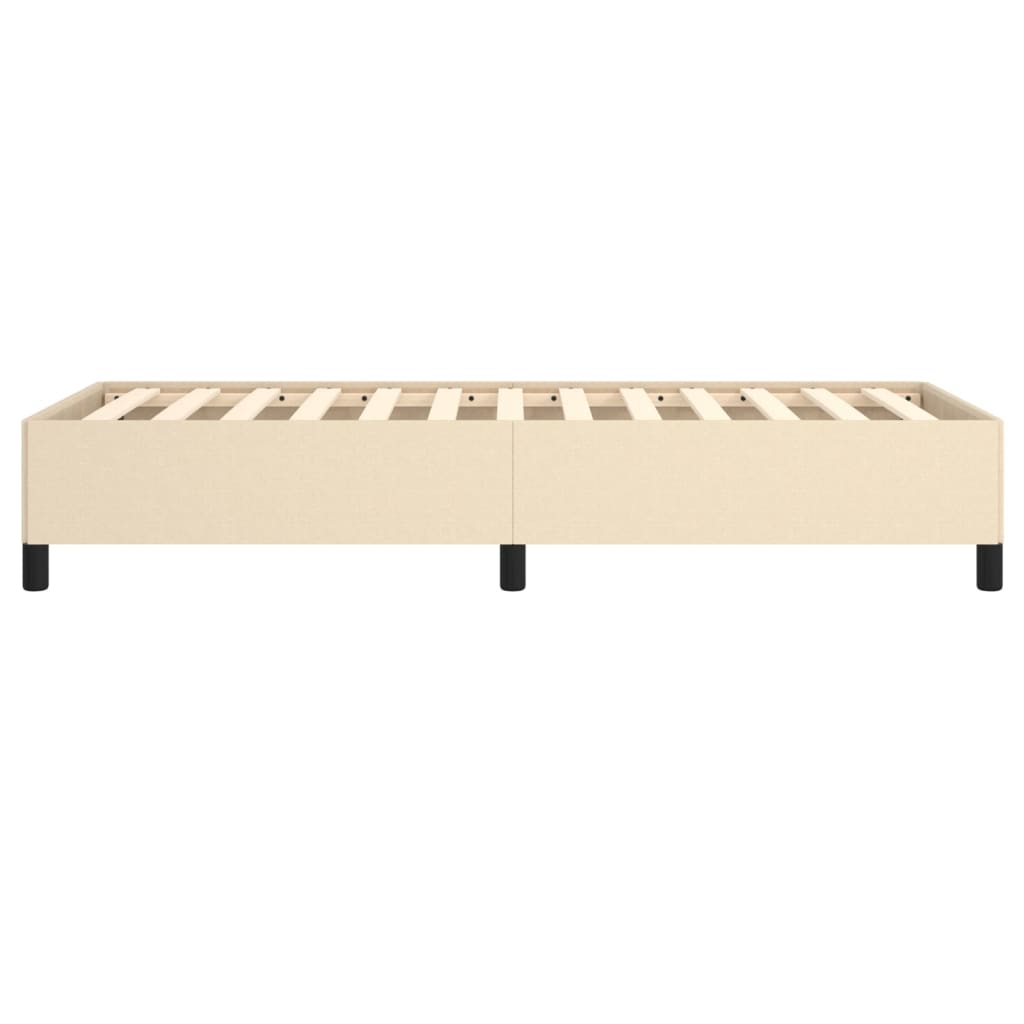 Bettgestell ohne Matratze Creme 100x200 cm Stoff