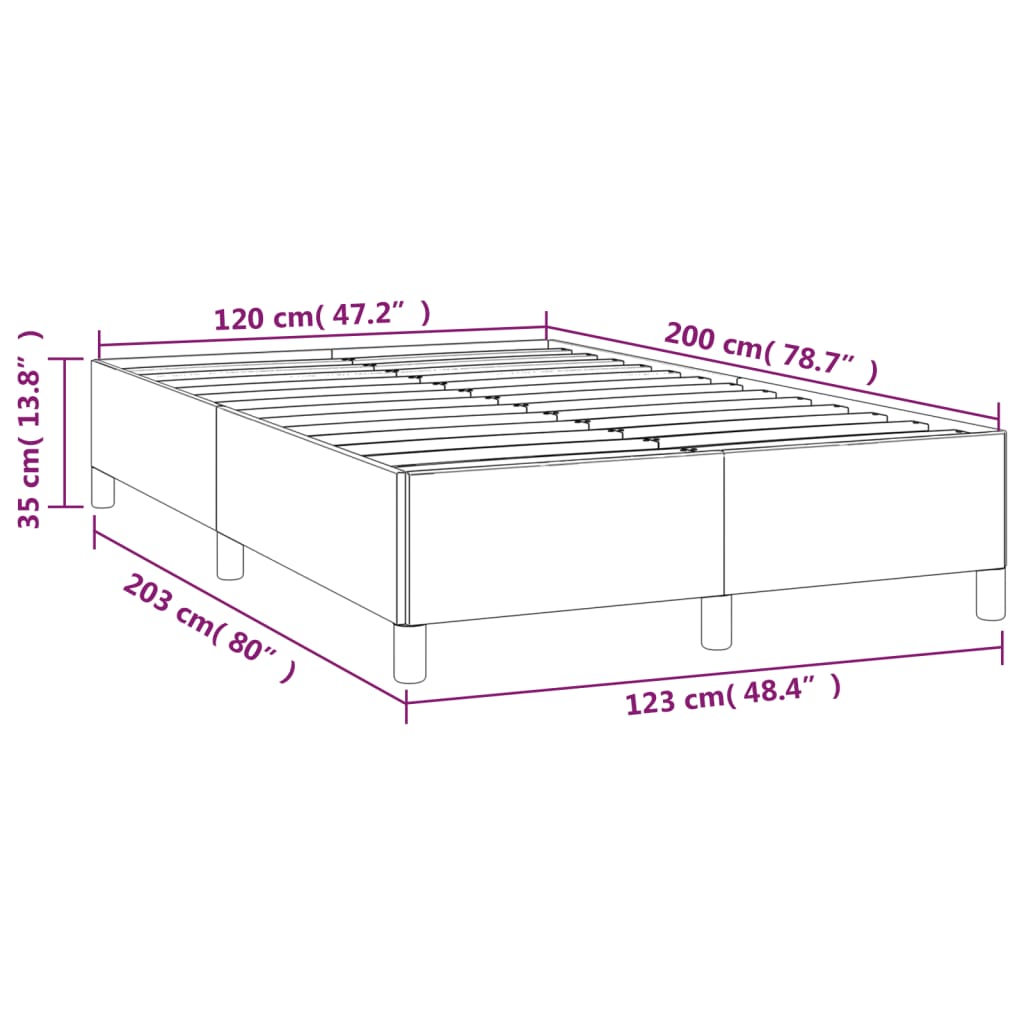 Bettgestell ohne Matratze Dunkelgrau 120x200 cm Stoff