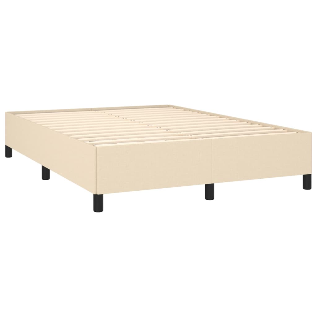 Bettgestell ohne Matratze Creme 140x190 cm Stoff