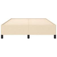 Bettgestell ohne Matratze Creme 140x190 cm Stoff