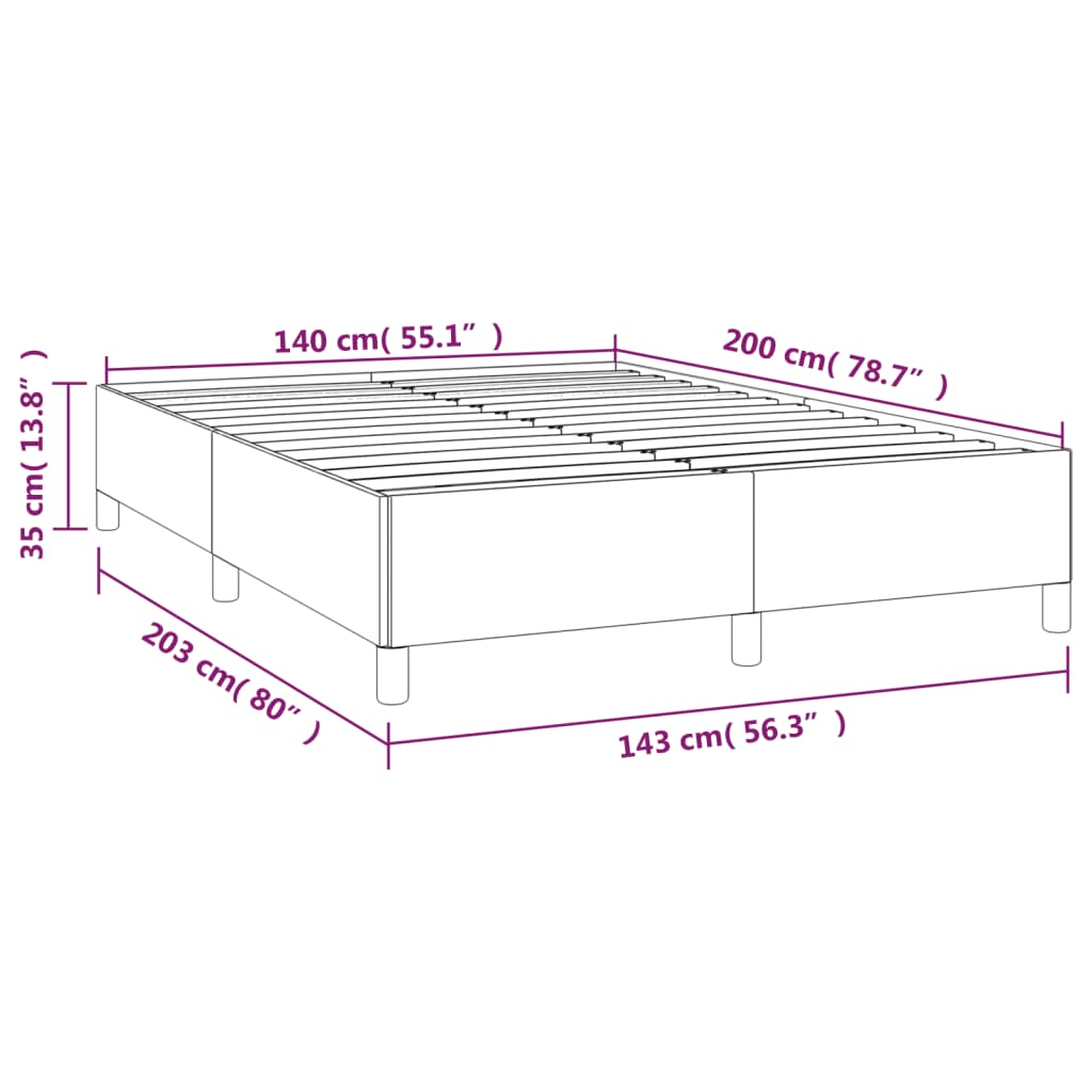 Bettgestell ohne Matratze Hellgrau 140x200 cm Stoff