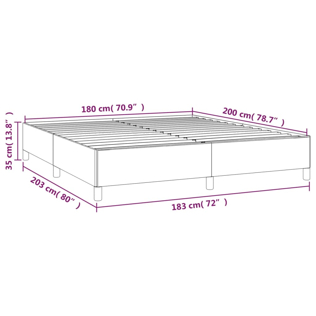 Bettgestell ohne Matratze Creme 180x200 cm Stoff