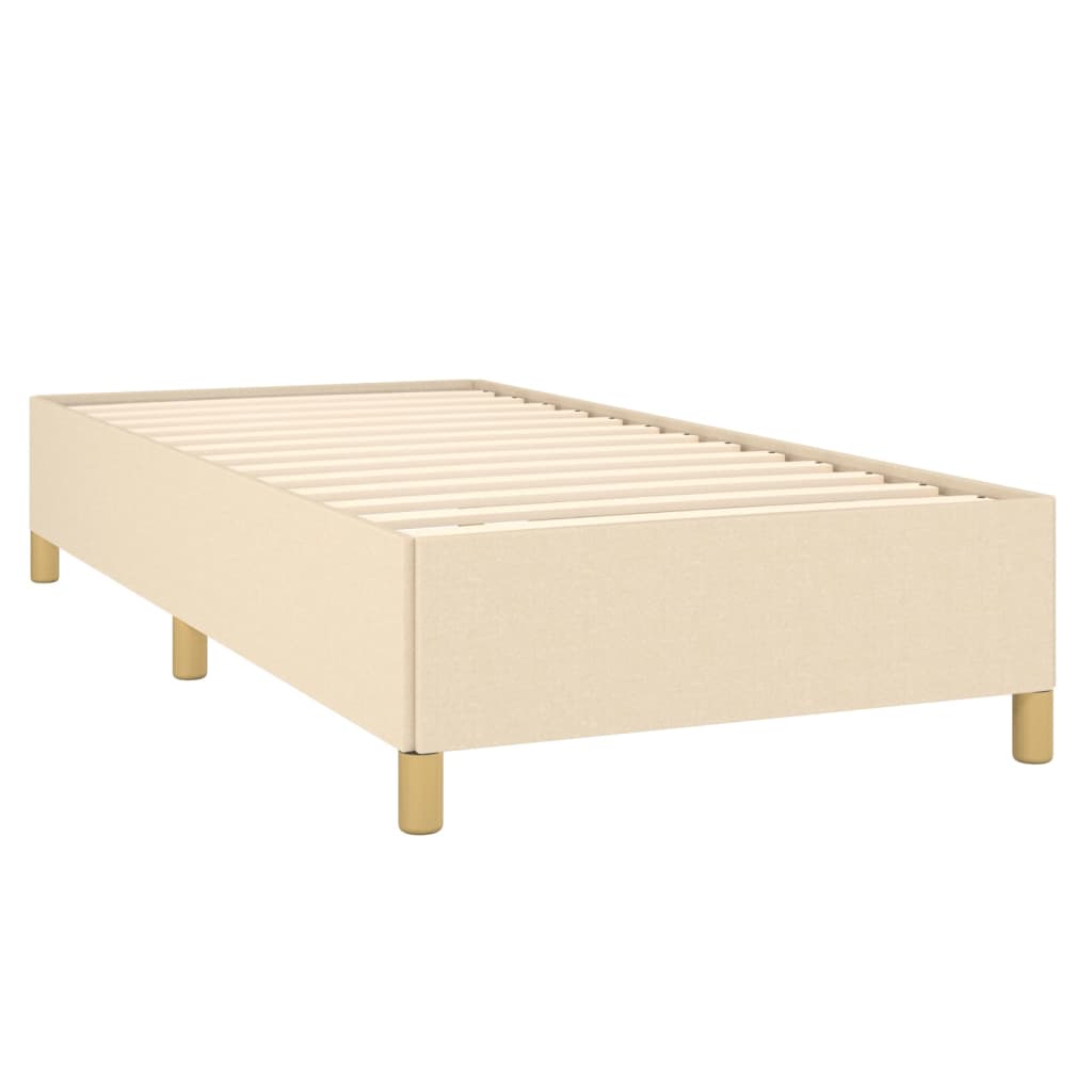 Bettgestell ohne Matratze Creme 90x200 cm Stoff