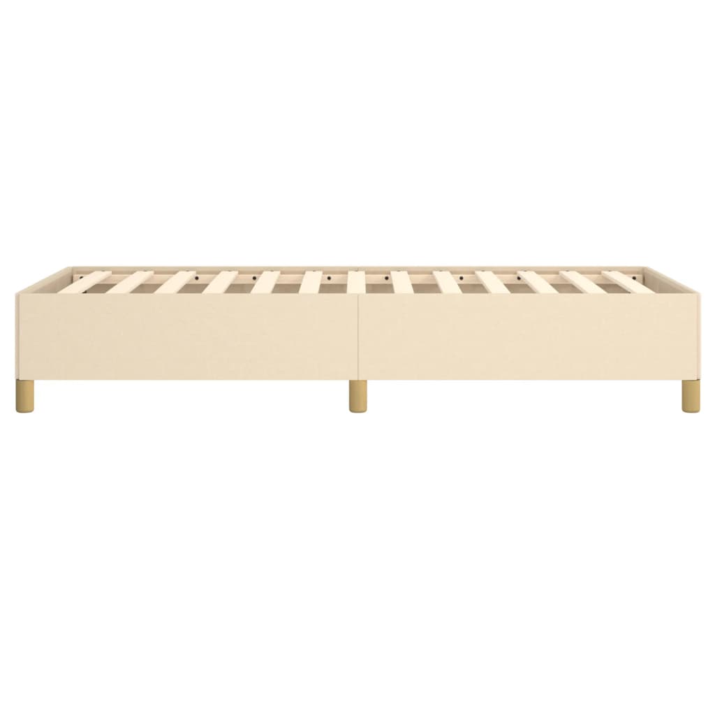 Bettgestell ohne Matratze Creme 90x200 cm Stoff