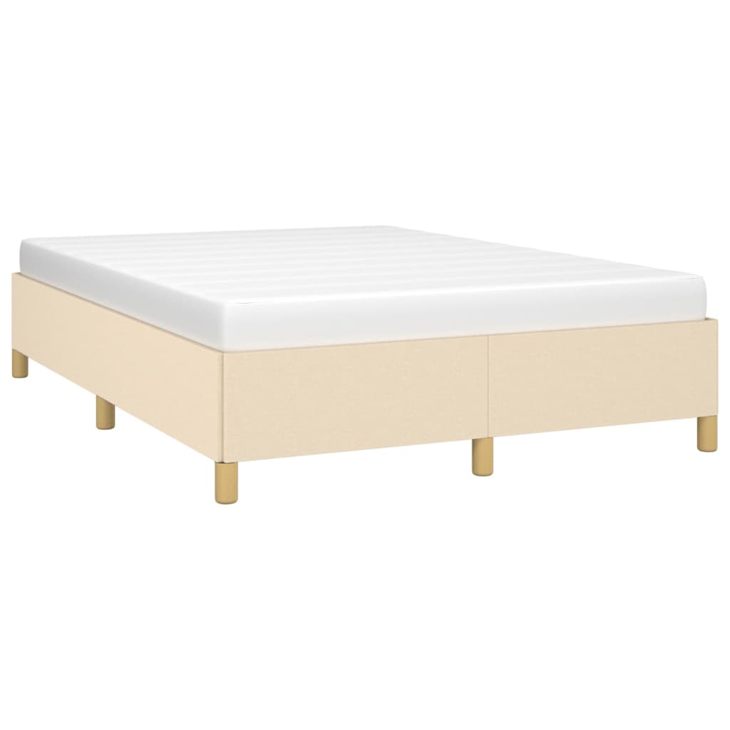 Bettgestell ohne Matratze Creme 140x190 cm Stoff