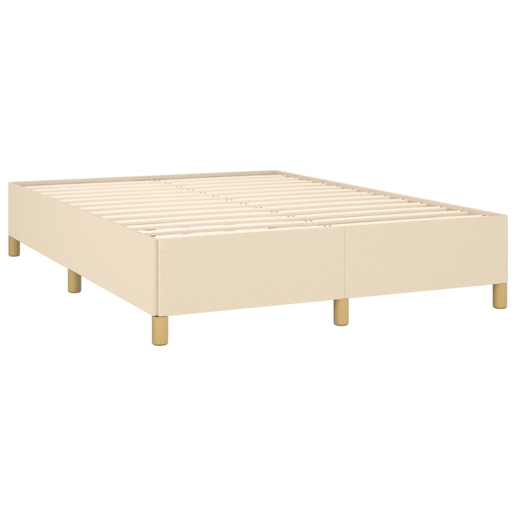 Bettgestell ohne Matratze Creme 140x190 cm Stoff