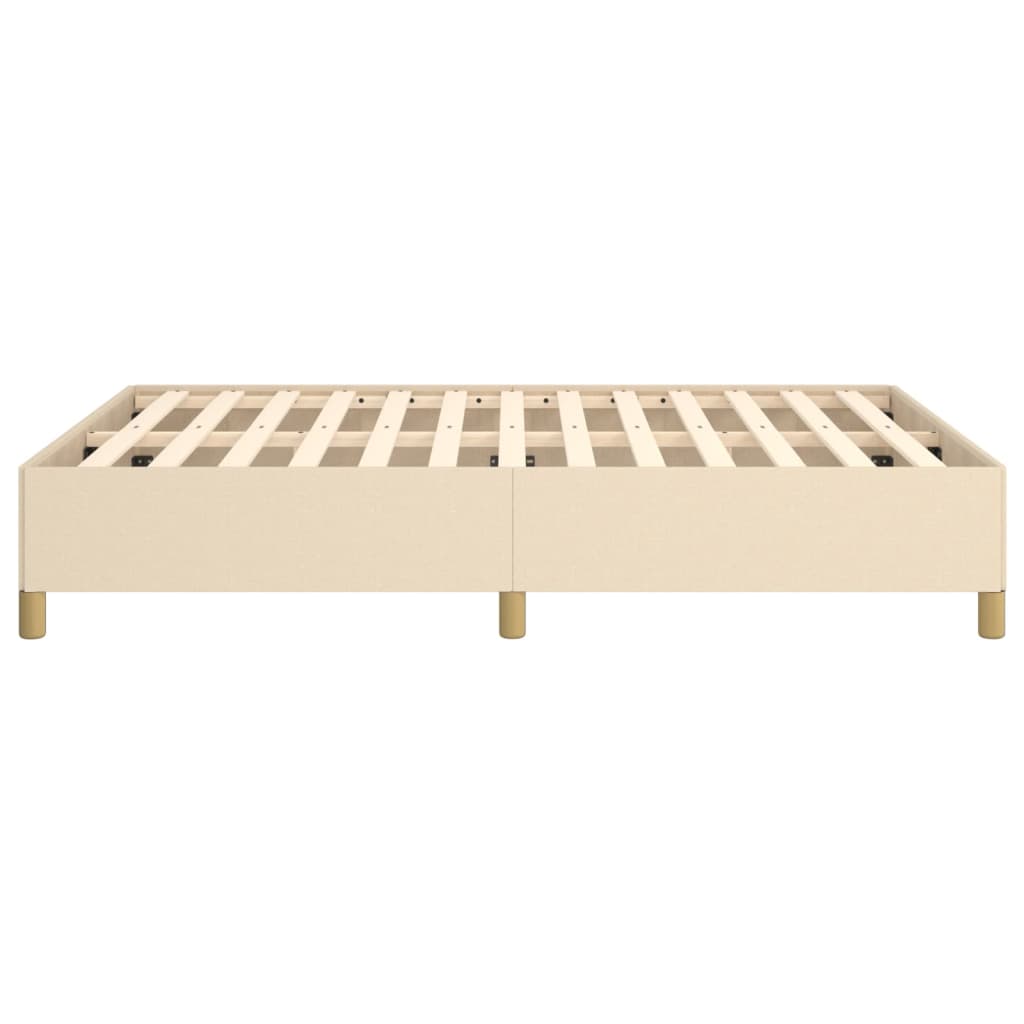 Bettgestell ohne Matratze Creme 140x190 cm Stoff