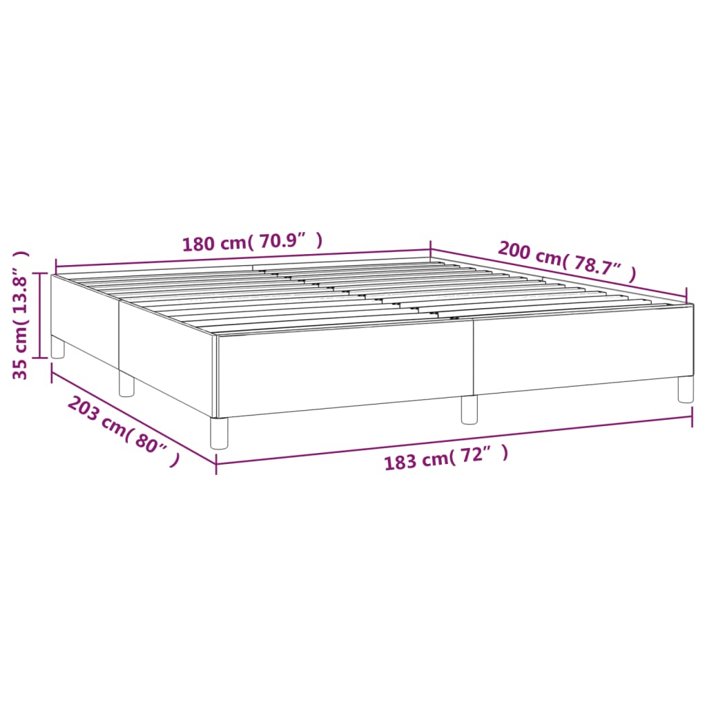 Bettgestell ohne Matratze Schwarz 180x200 cm Stoff