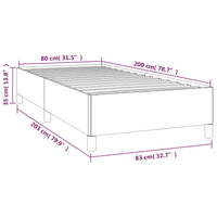 Bettgestell ohne Matratze Hellgrau 80x200 cm Samt