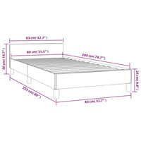 Bettgestell ohne Matratze Hellgrau 80x200 cm Stoff