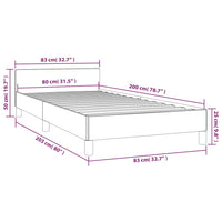 Bettgestell ohne Matratze Dunkelgrau 80x200 cm Stoff