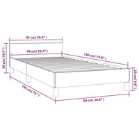 Bettgestell ohne Matratze Hellgrau 90x190 cm Stoff