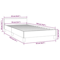 Bettgestell ohne Matratze Dunkelgrau 90x190 cm Stoff