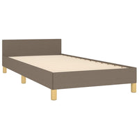 Bettgestell mit Kopfteil ohne Matratze Taupe 90x190 cm Stoff