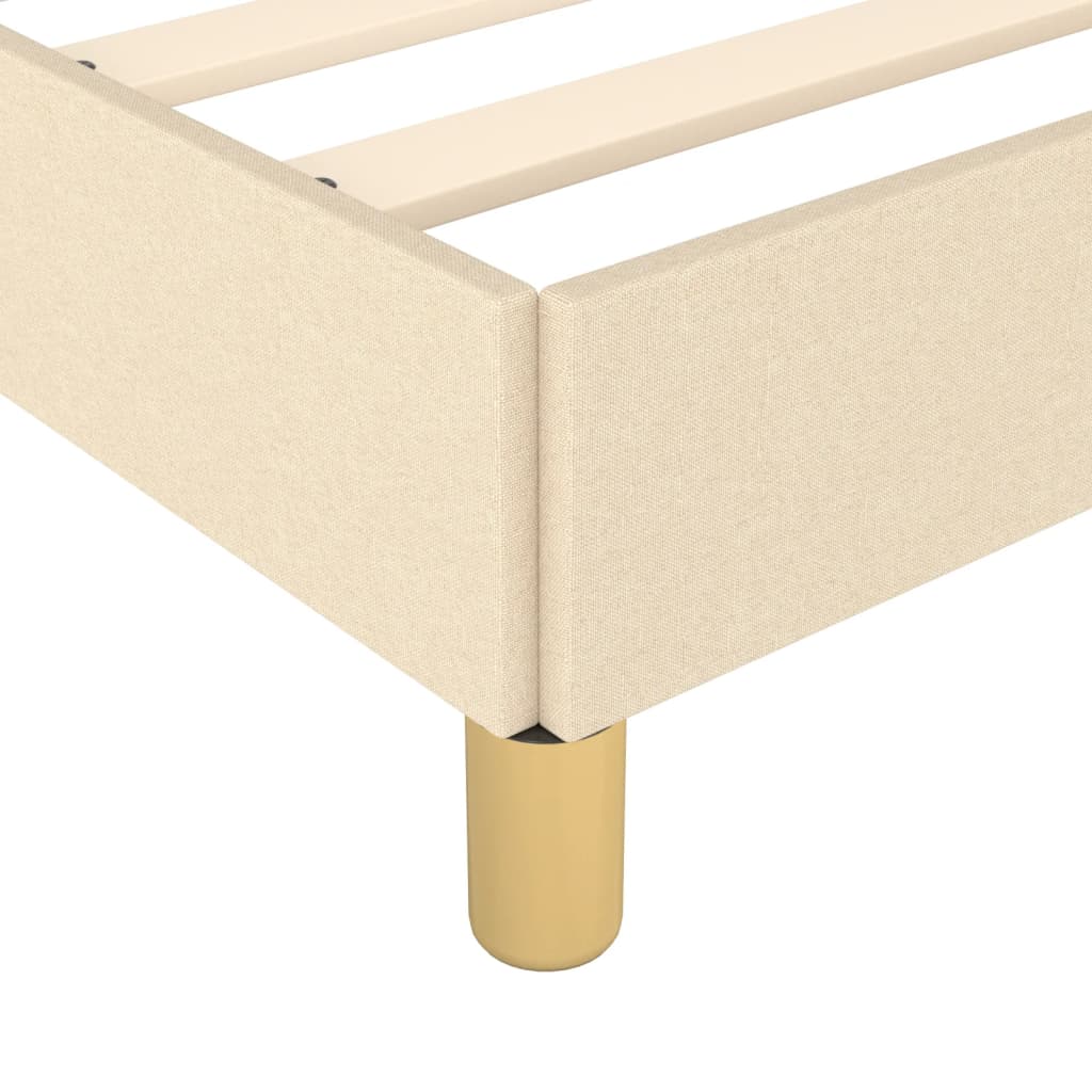 Bettgestell mit Kopfteil ohne Matratze Creme 90x190 cm Stoff