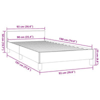 Bettgestell mit Kopfteil ohne Matratze Creme 90x190 cm Stoff