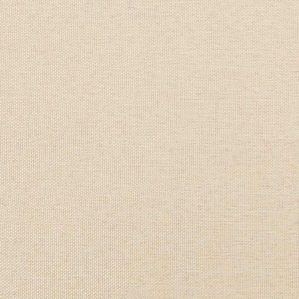 Bettgestell mit Kopfteil ohne Matratze Creme 90x200 cm Stoff