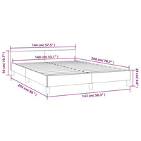 Bettgestell ohne Matratze Dunkelbraun 140x200 cm Stoff